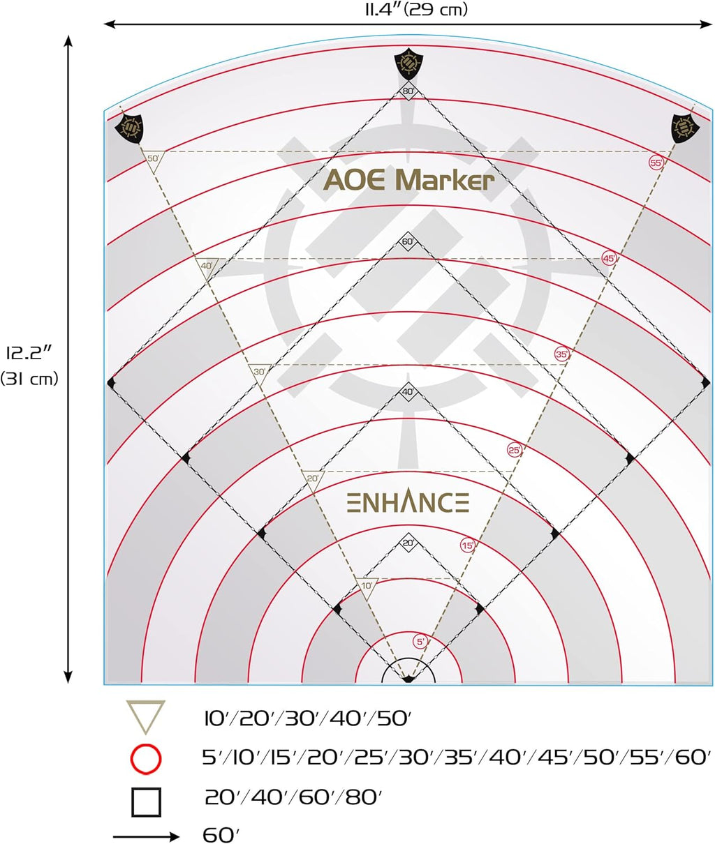 Enhance Tabletop 60ft Spell AOE Damage Template