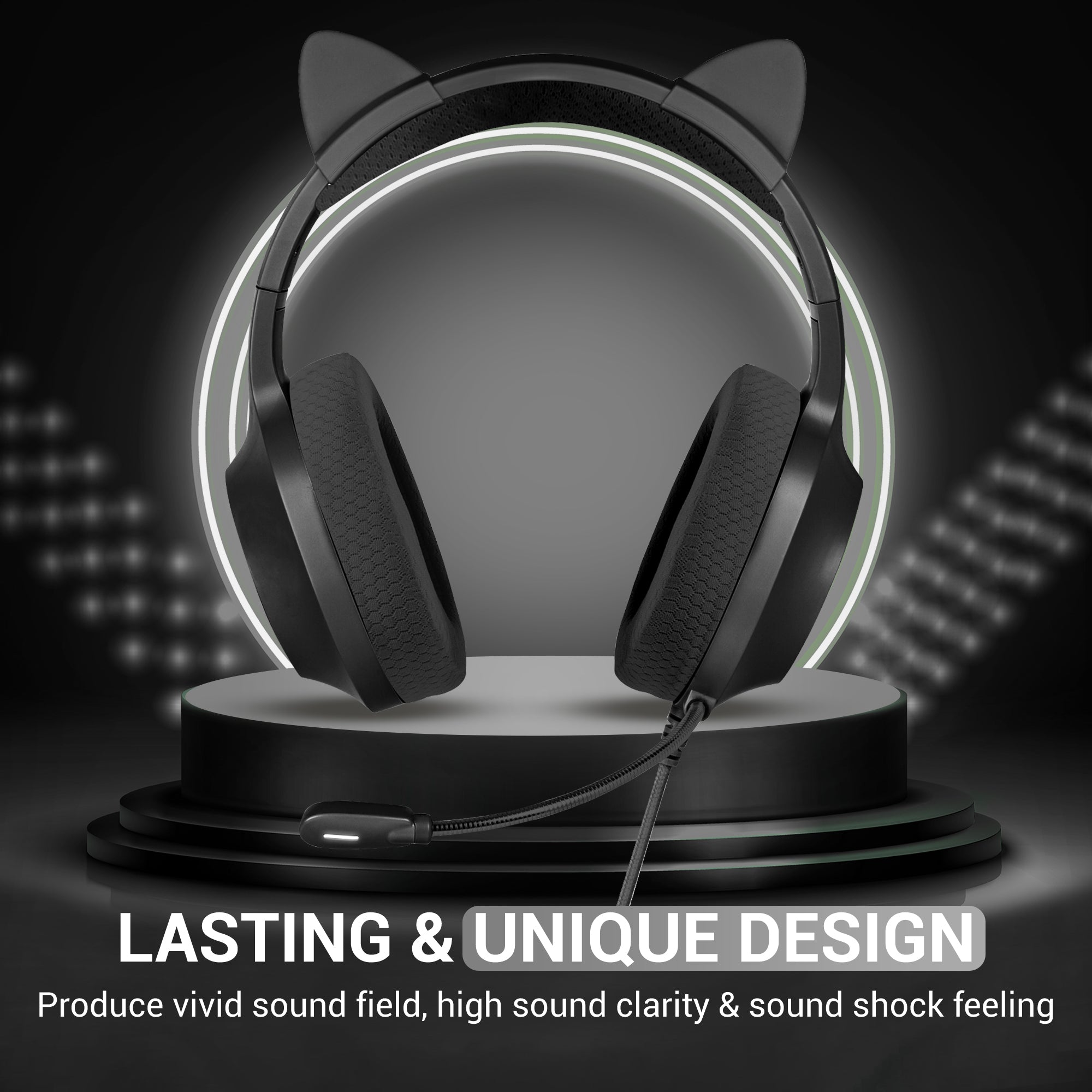 Playmax RGB Cat Ear Headset - Black
