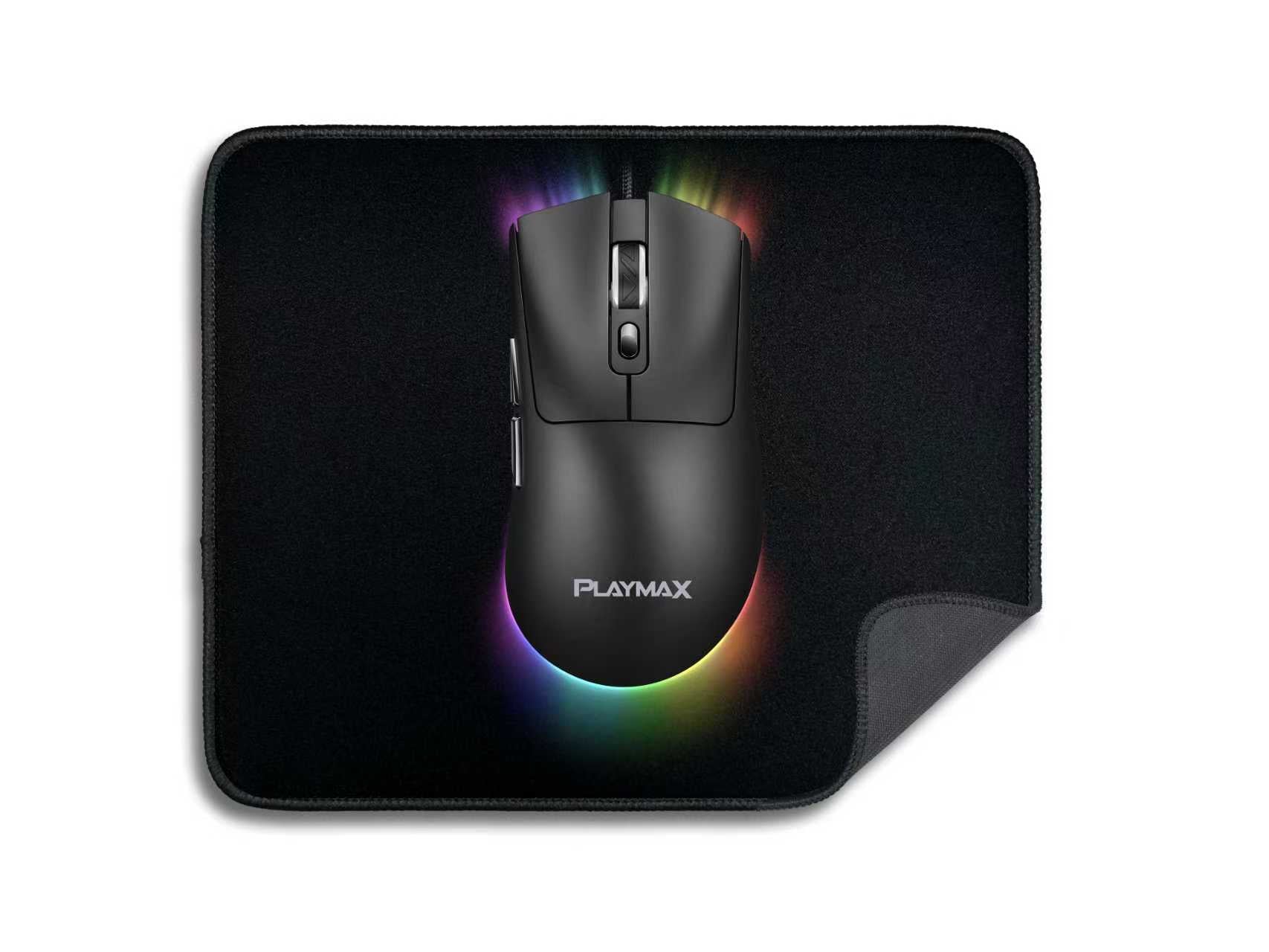 Playmax Black RGB Gaming mouse and mouse mat combo