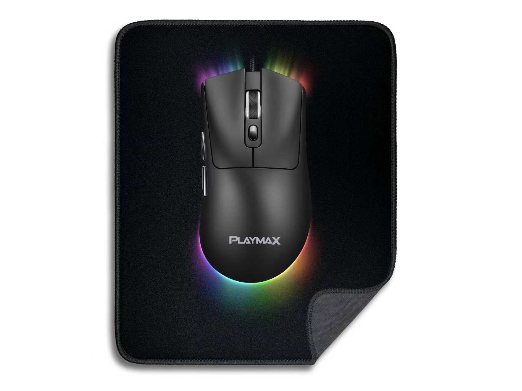 Playmax Black RGB Gaming mouse and mouse mat combo