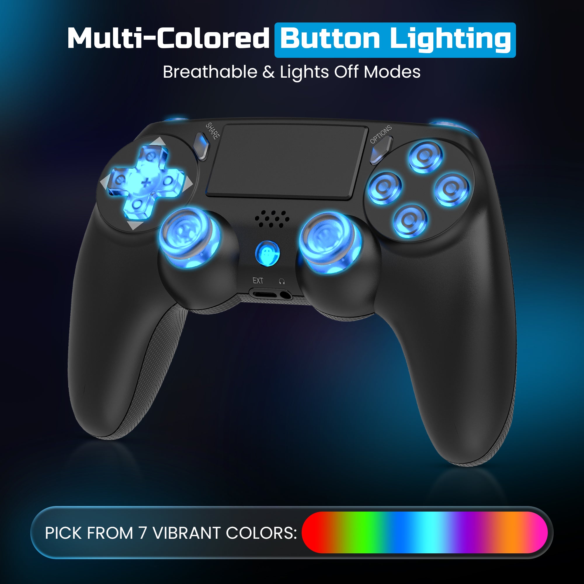 Playmax PS4 / PC Wireless Controller (Black RGB)