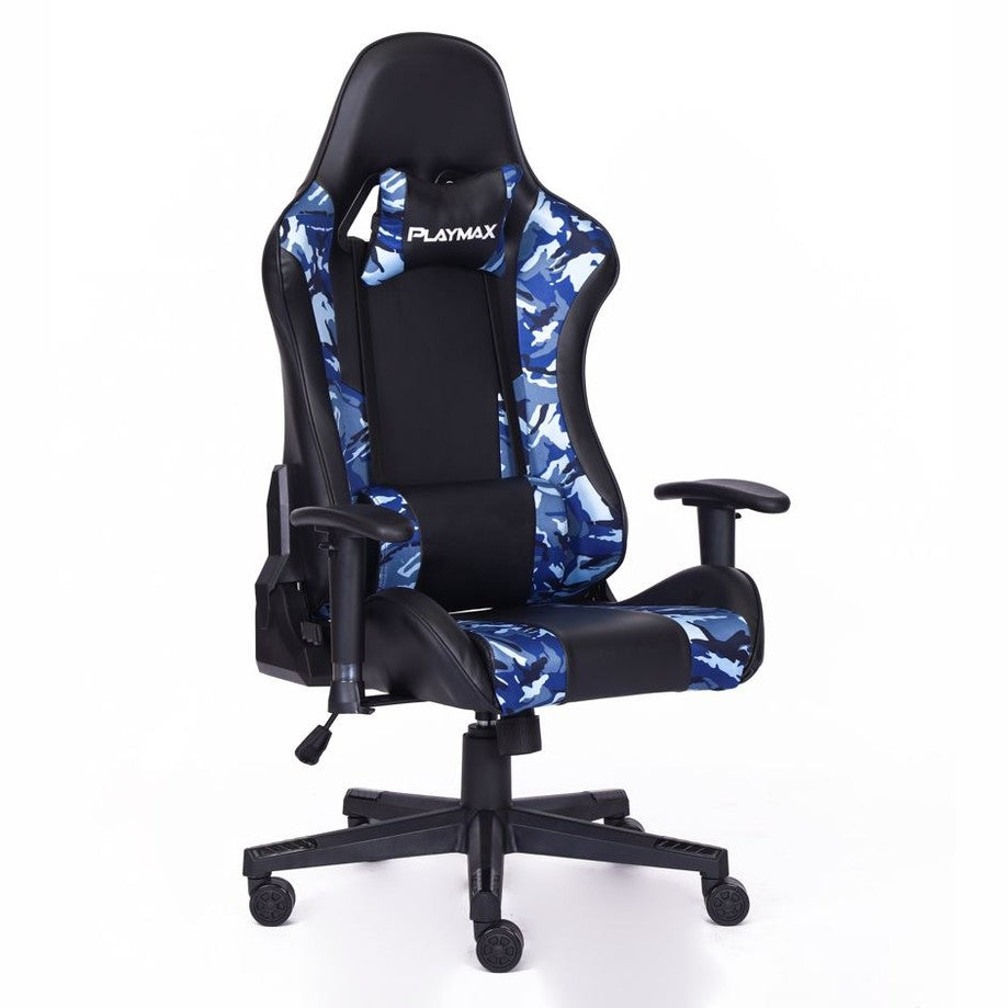 Playmax Elite Fabric Gaming Chair - Blue Camo