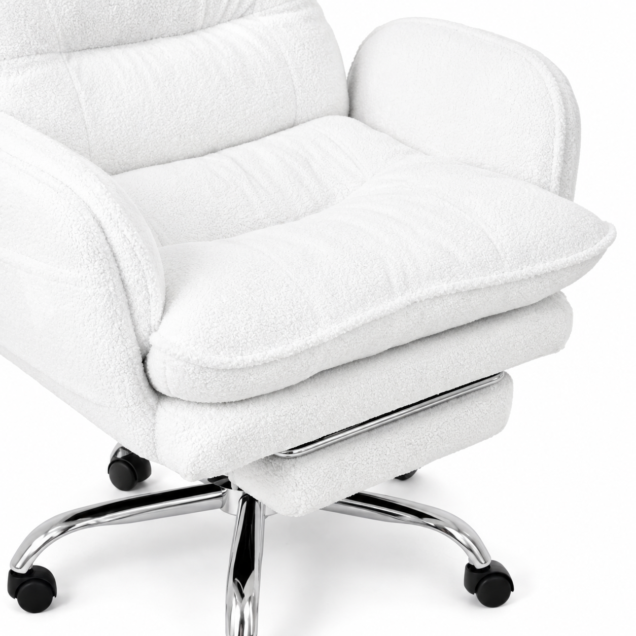 Playmax Studio Cloud Gaming Chair Cross leg Teddy White