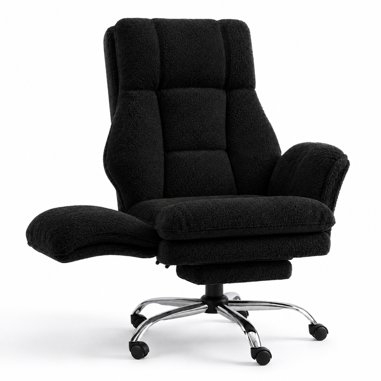Playmax Studio Cloud Gaming Chair Cross leg Teddy Black