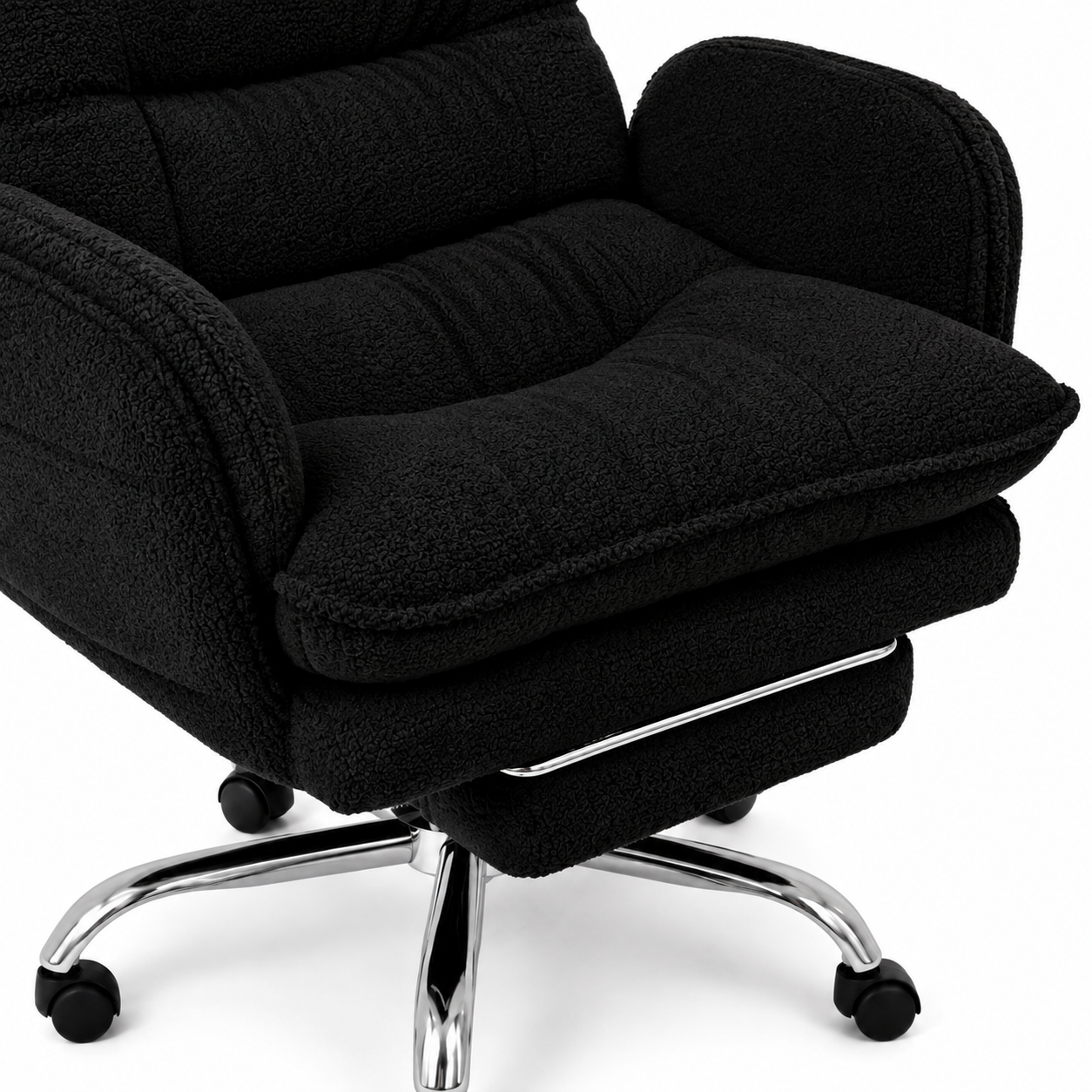 Playmax Studio Cloud Gaming Chair Cross leg Teddy Black