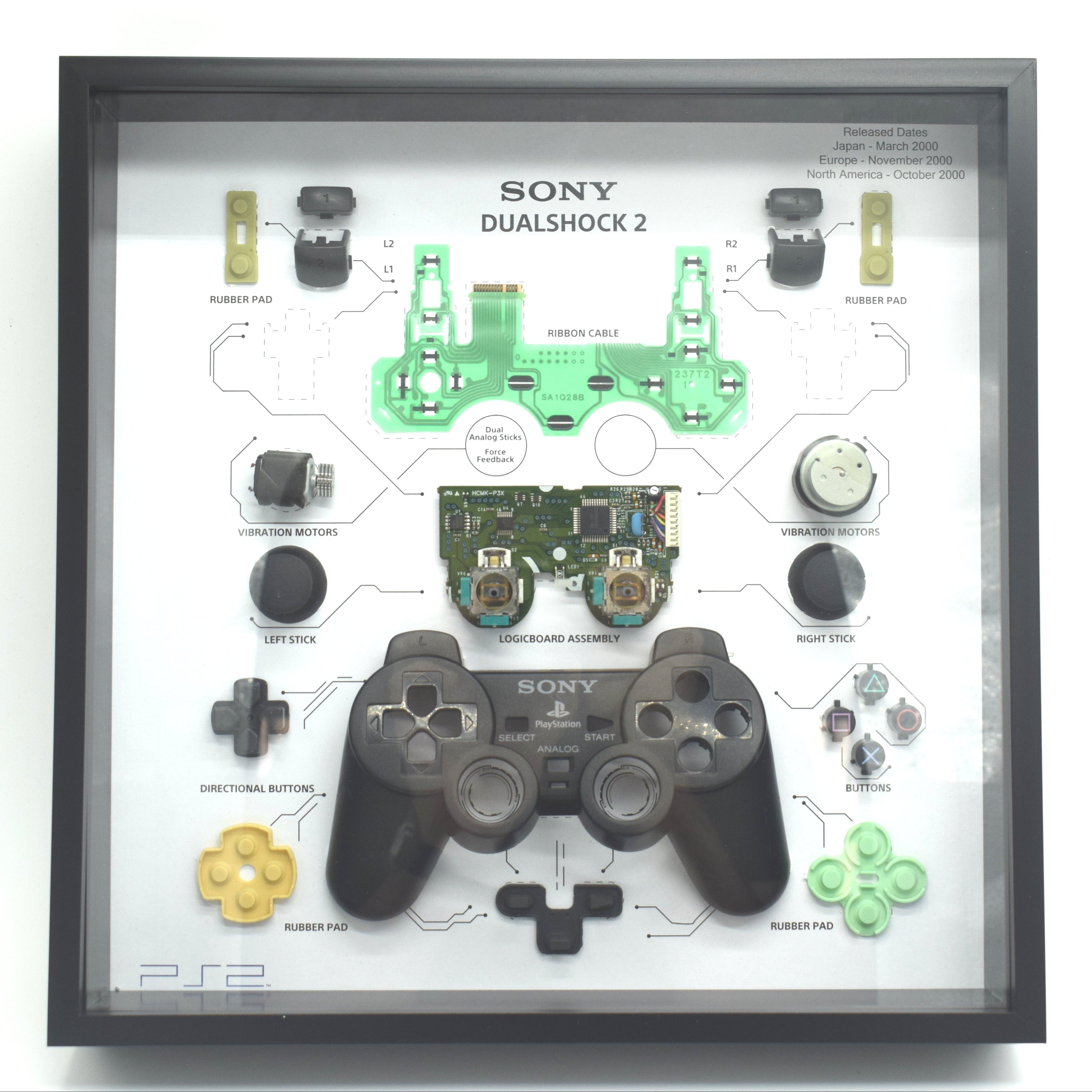 Retro Sony PS2 Dual Shock 2 Controller Display Photo Frame