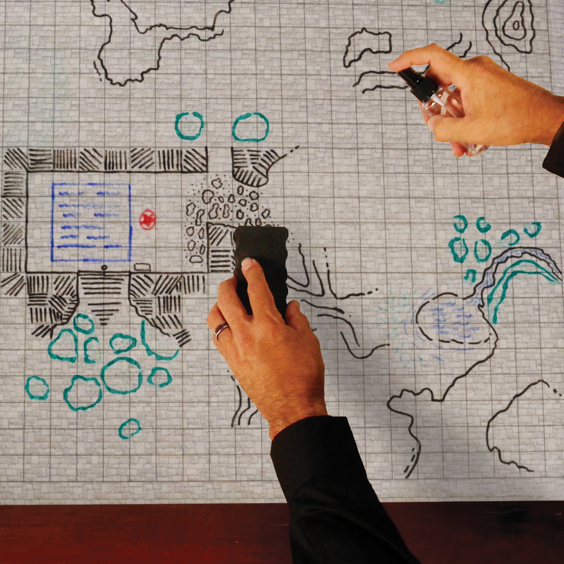 Enhance Tabletop RPG Grid Mat Campaign Kit - Stone Terrain
