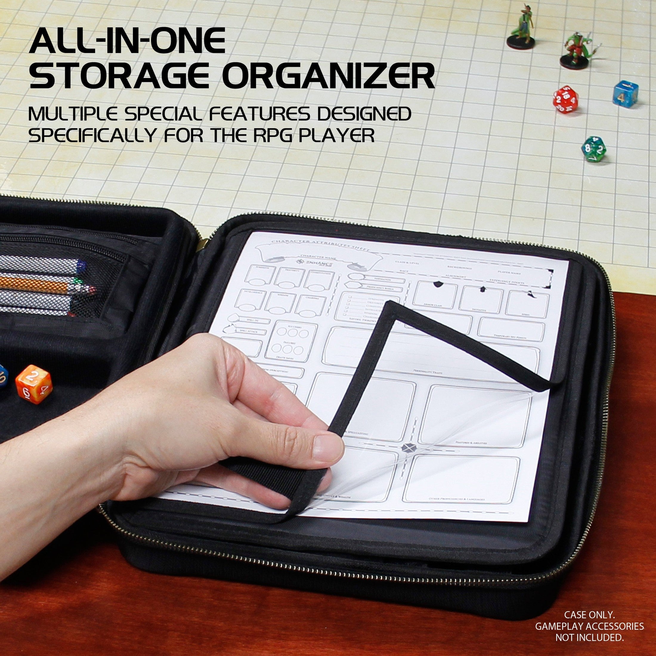 ENHANCE Tabletop Gaming RPG Organizer Case