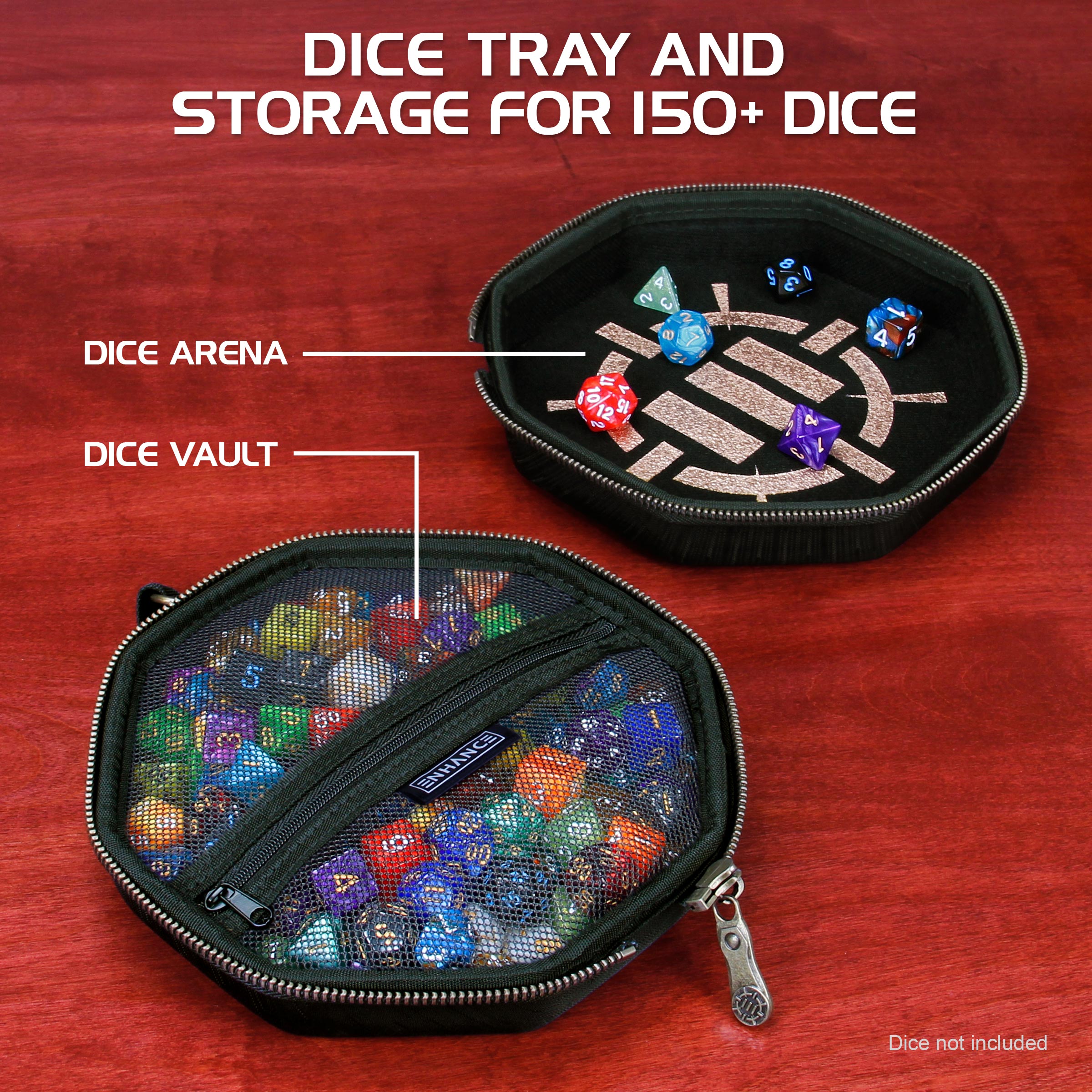ENHANCE Tabletop Gaming Dice Case and Rolling Tray
