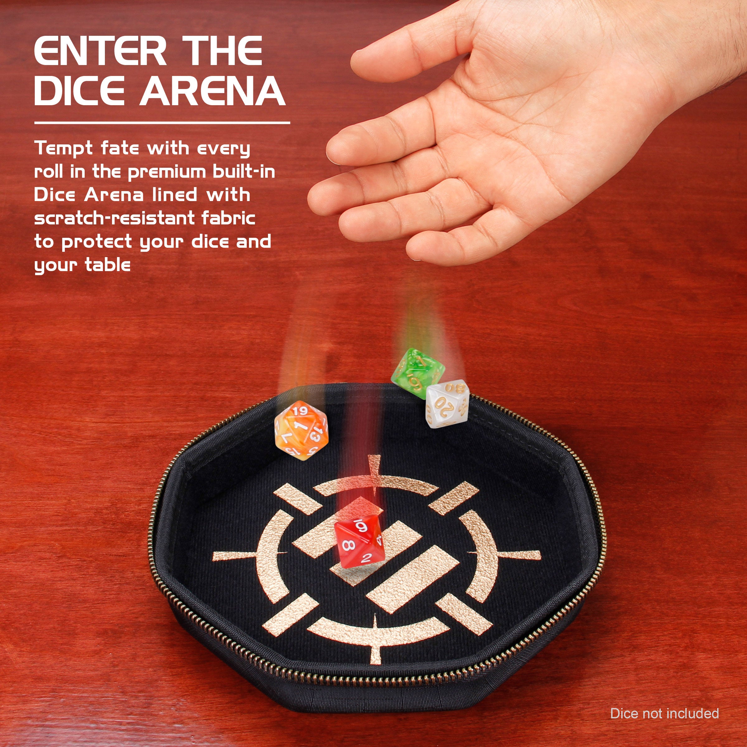 ENHANCE Tabletop Gaming Dice Case and Rolling Tray