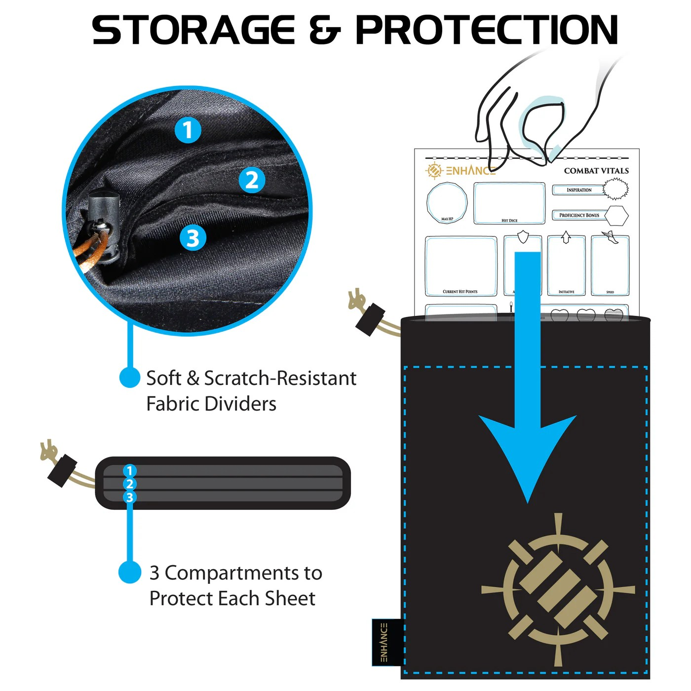 ENHANCE Tabletop Gaming Acrylic Character Sheet Set