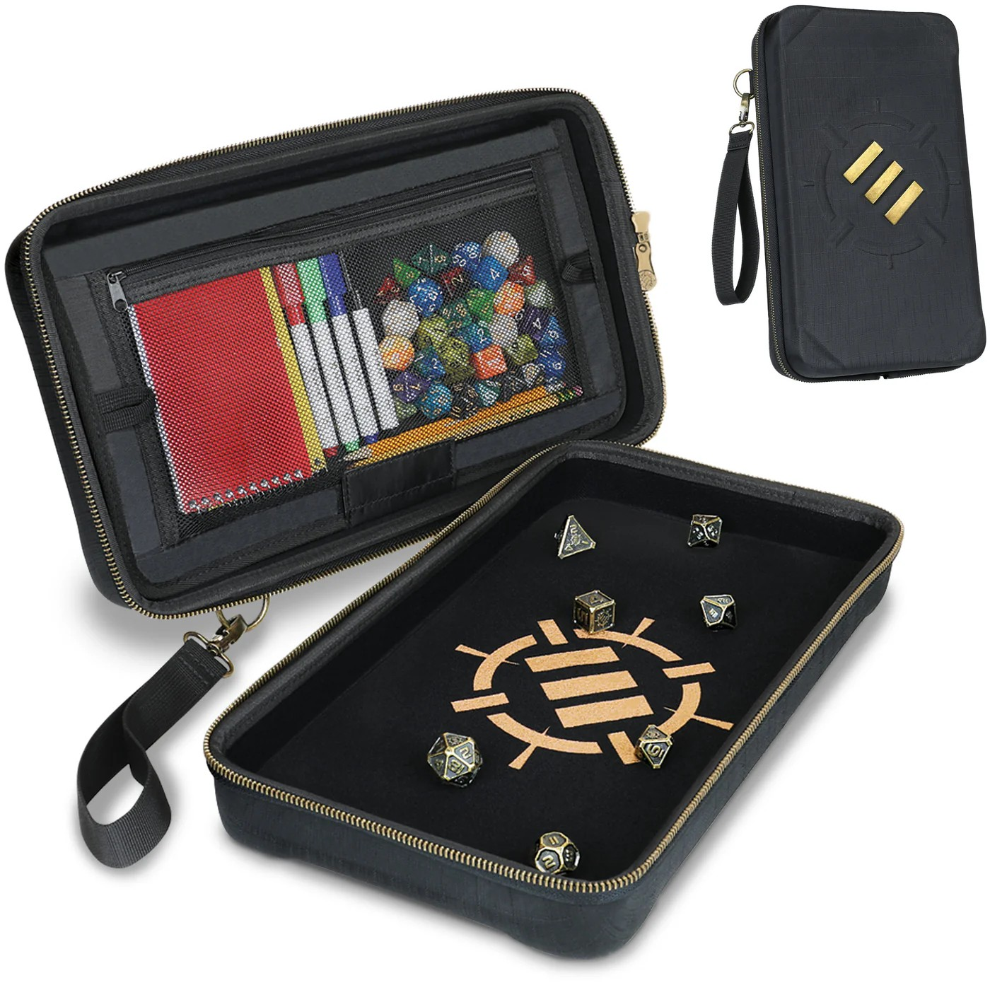 ENHANCE Tabletop Community Dice Rolling Tray & Dice Case