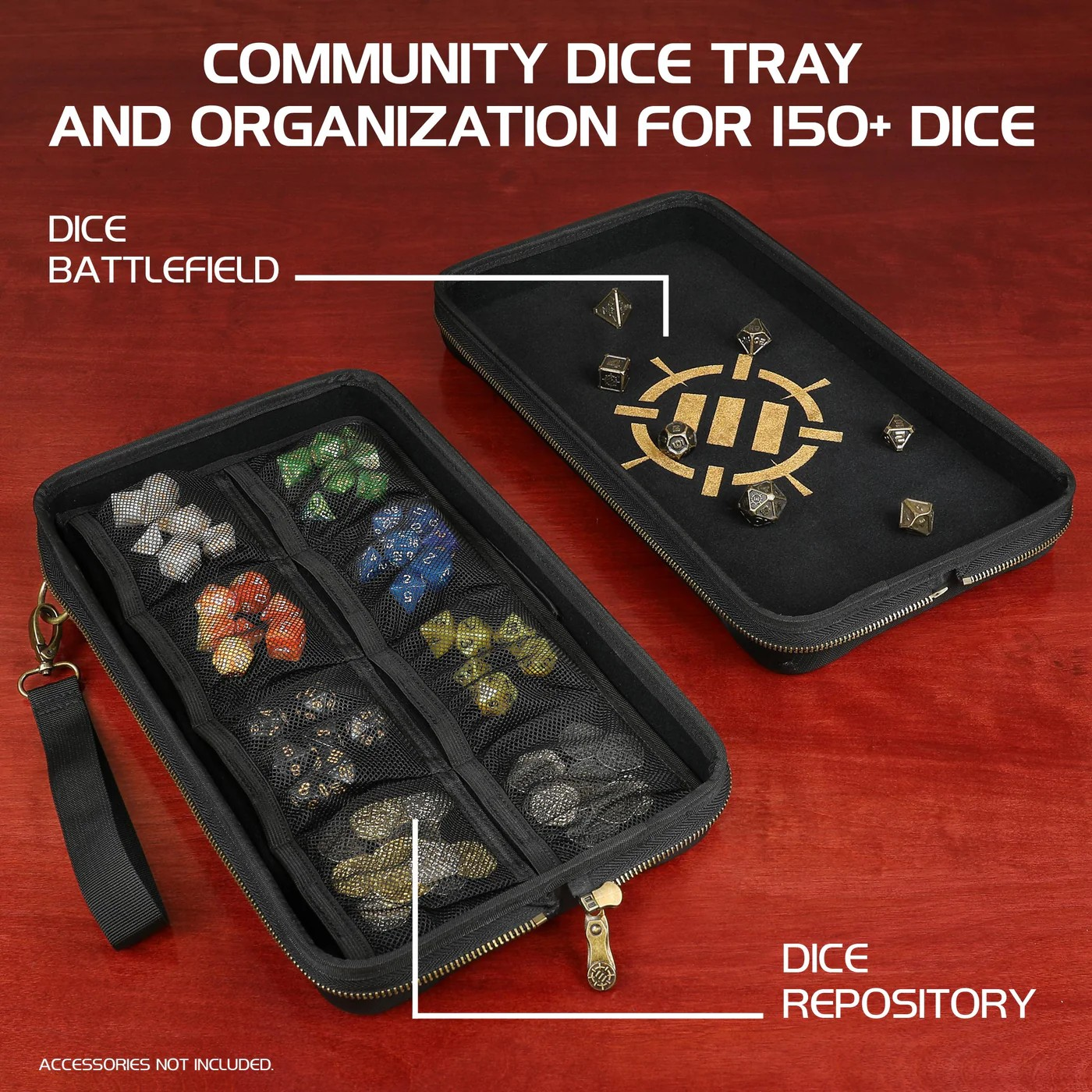 ENHANCE Tabletop Community Dice Rolling Tray & Dice Case