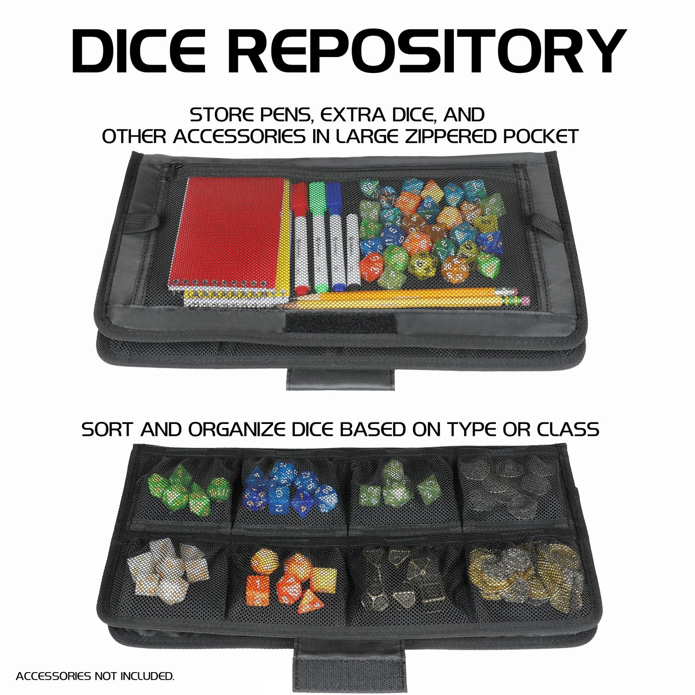 ENHANCE Tabletop Community Dice Rolling Tray & Dice Case