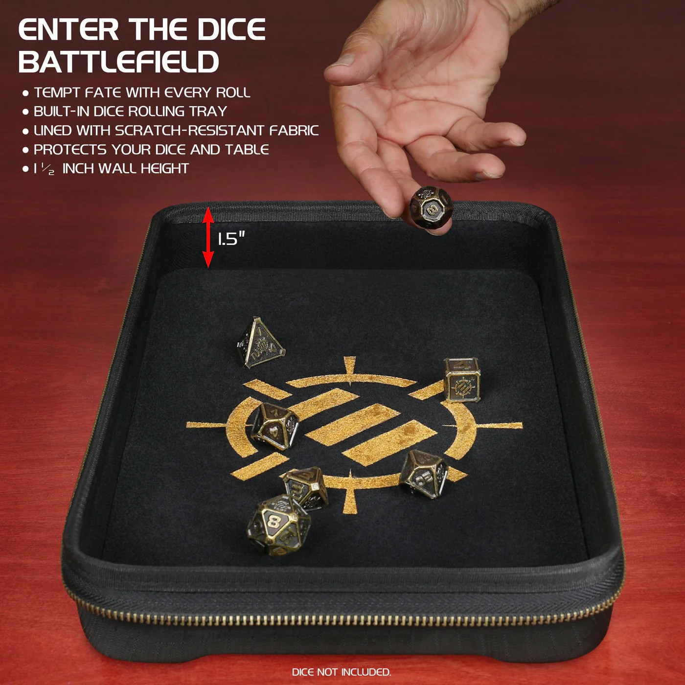 ENHANCE Tabletop Community Dice Rolling Tray & Dice Case