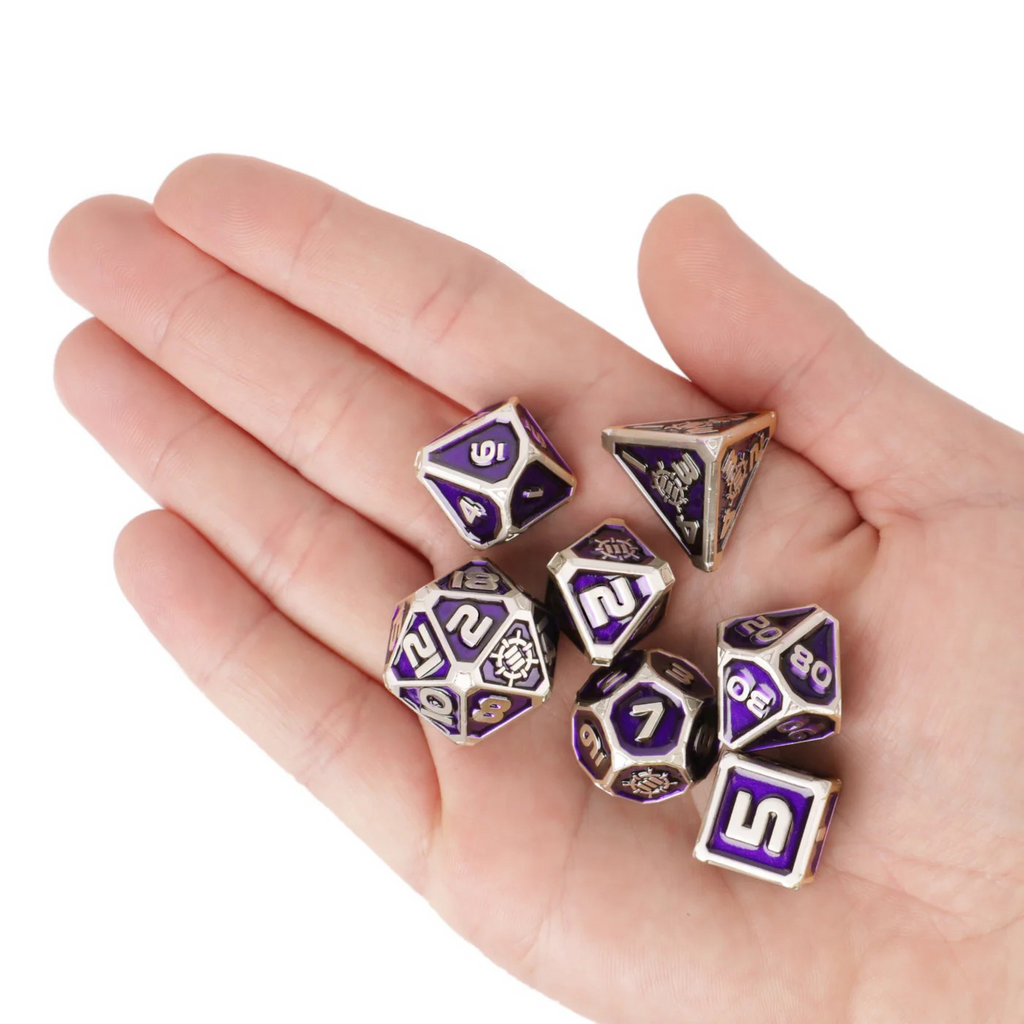 Enhance Tabletop Collectors 7pc Metal RPG Dice Set - Purple