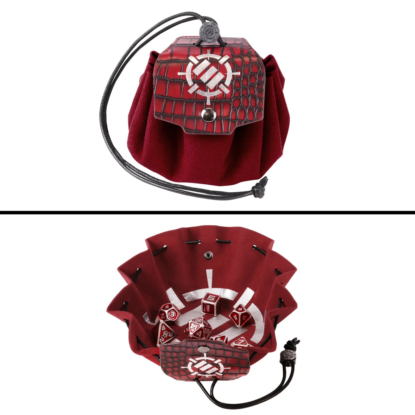 Enhance Tabletop Collectors 7pc Metal RPG Dice Set - Red