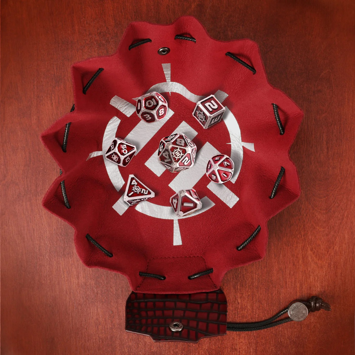 Enhance Tabletop Collectors 7pc Metal RPG Dice Set - Red