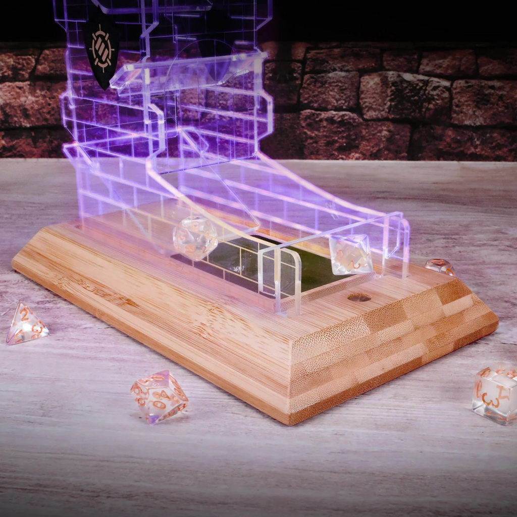 Enhance Tabletop LED Dice Tower and 7pc Clear Dice Set