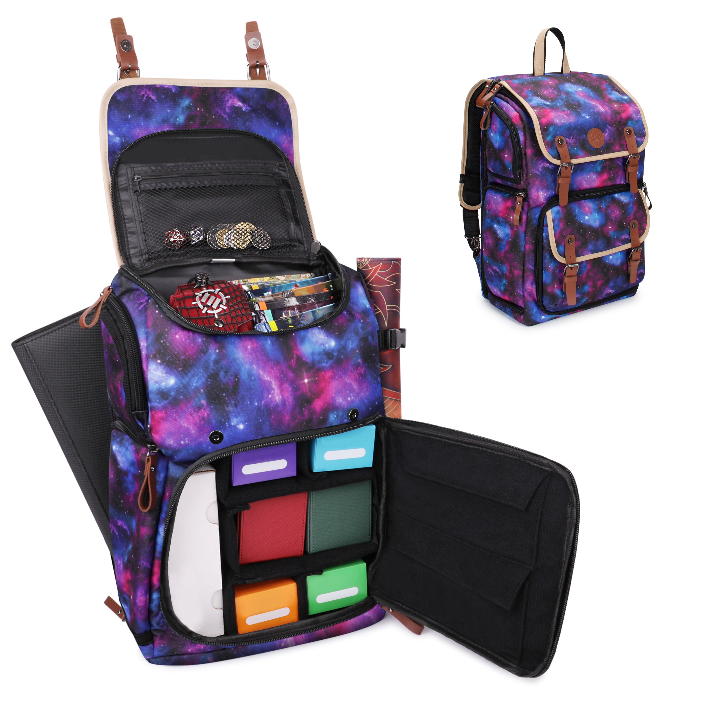 ENHANCE Designer Edition Full Size Trading Card Storage Box Backpack Galaxy