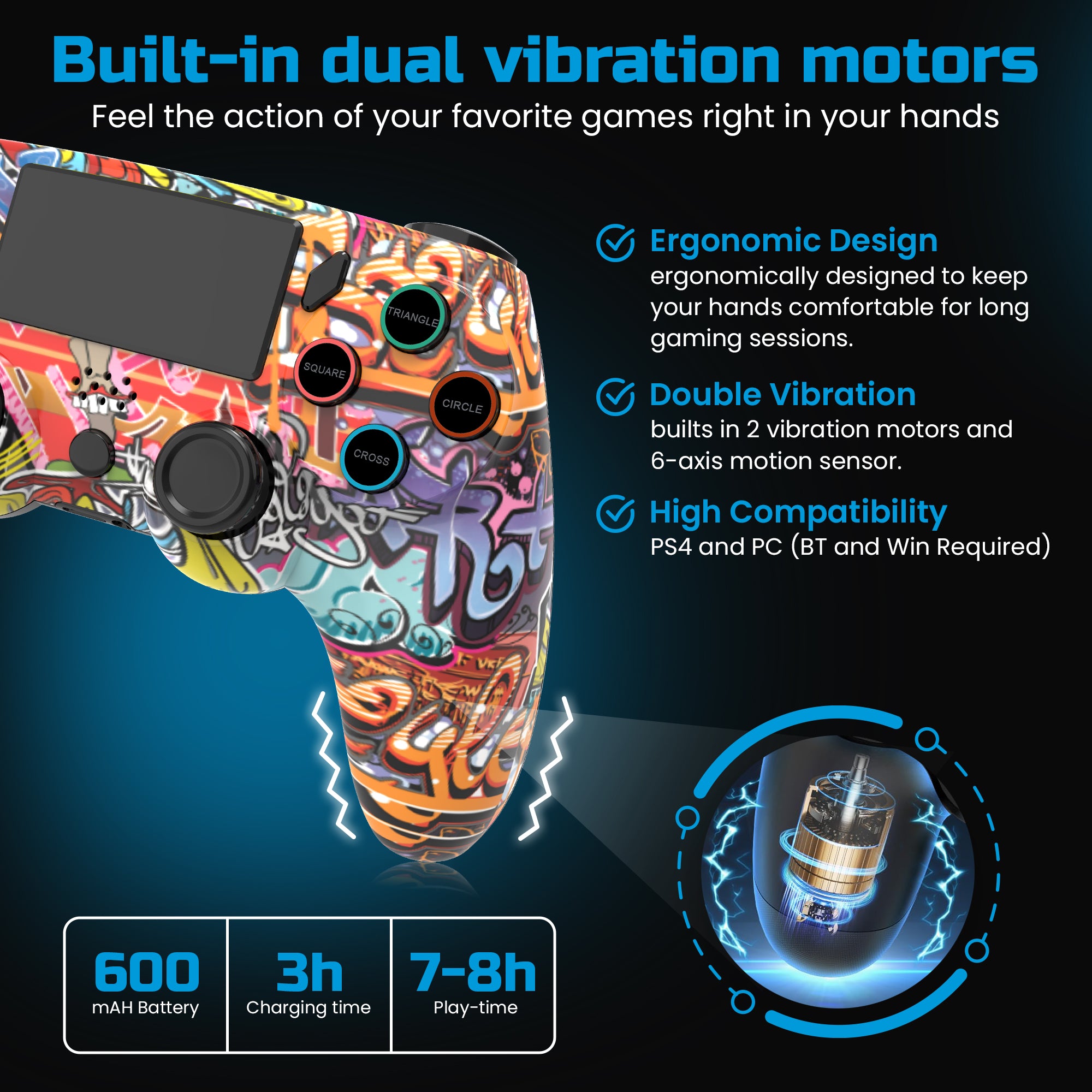 Playmax PS4 / PC Wireless Controller (Graffiti)