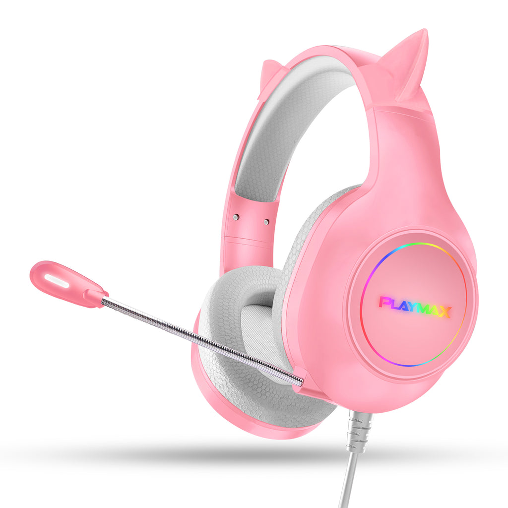 Playmax RGB Cat Ear Headset - Pink