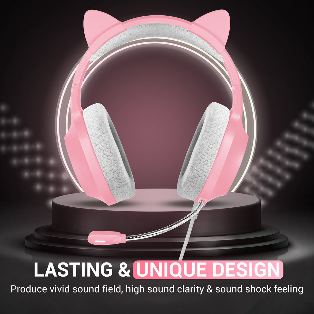 Playmax RGB Cat Ear Headset - Pink