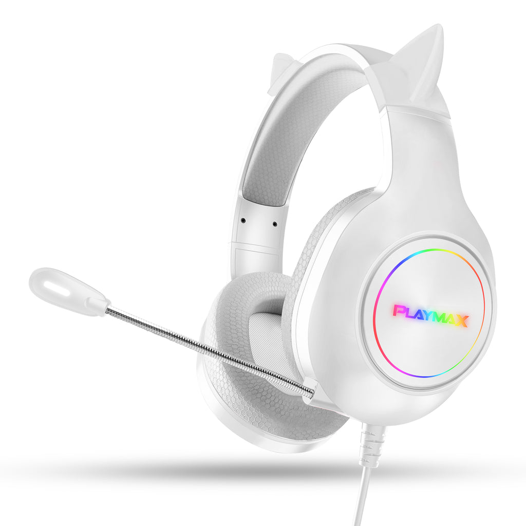 Playmax RGB Cat Ear Headset - White