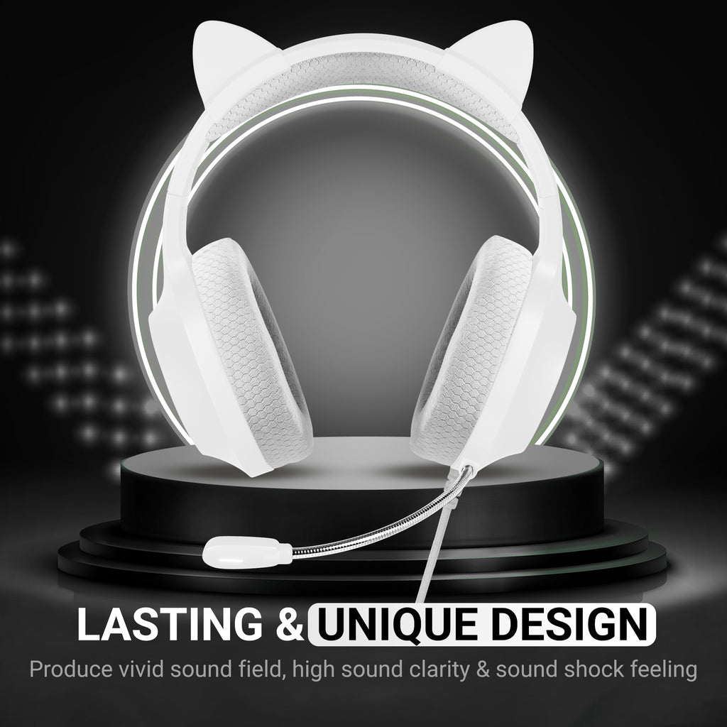 Playmax RGB Cat Ear Headset - White