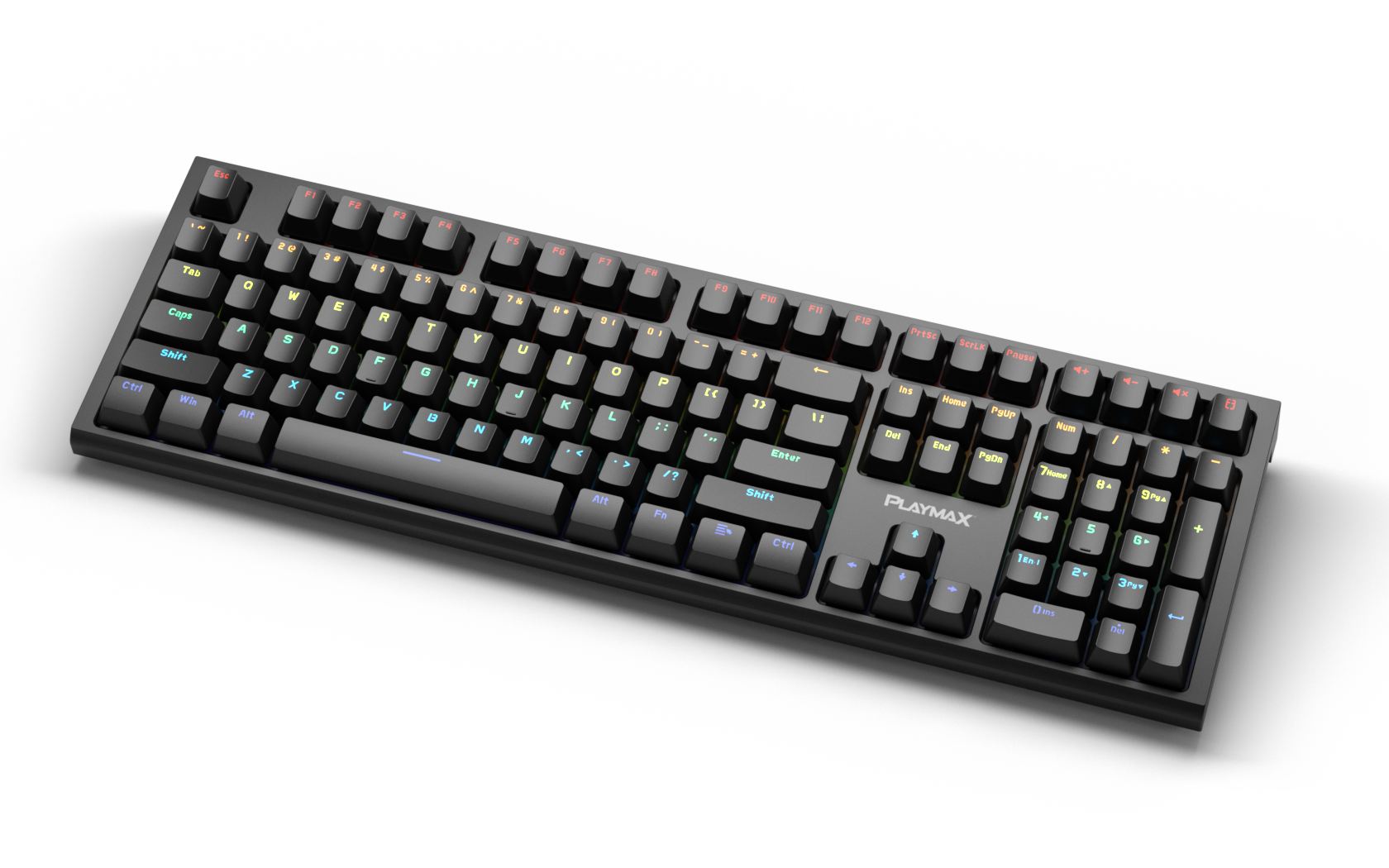 Playmax PRO Black Mechanical Gaming Keyboard (Purple Bonus key caps)