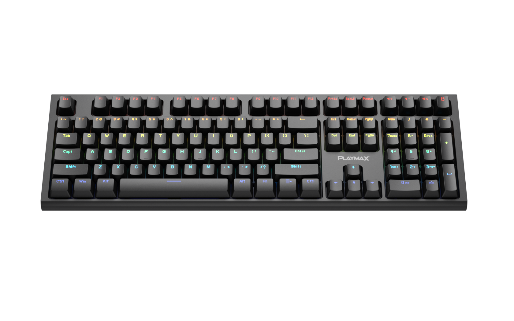 Playmax PRO Black Mechanical Gaming Keyboard (Purple Bonus key caps)