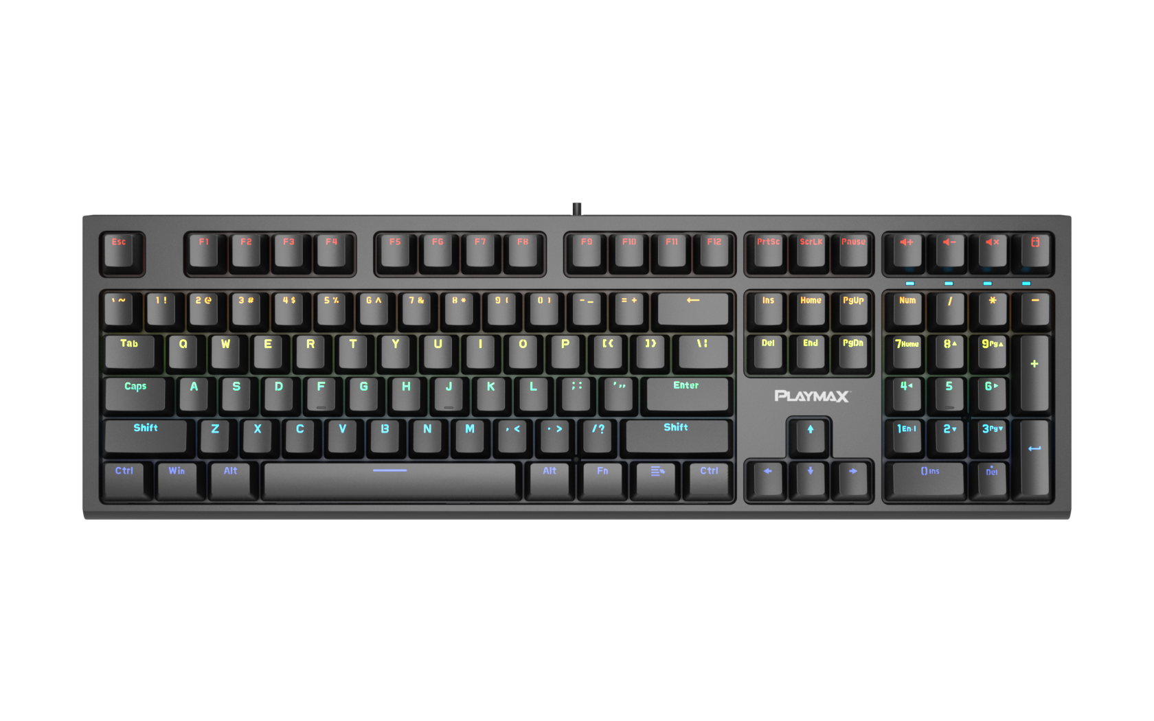 Playmax PRO Black Mechanical Gaming Keyboard (Purple Bonus key caps)