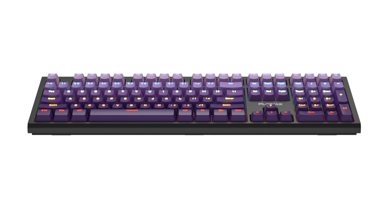 Playmax PRO Black Mechanical Gaming Keyboard (Purple Bonus key caps)