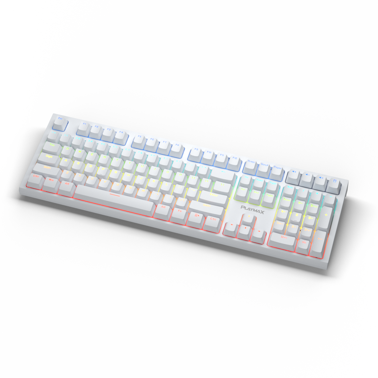 Playmax PRO White Mechanical Gaming Keyboard (Purple Blue key caps)