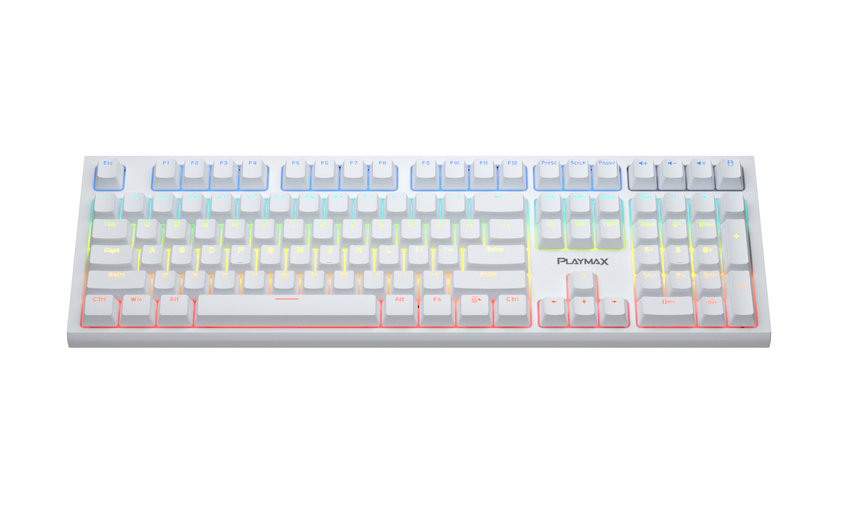Playmax PRO White Mechanical Gaming Keyboard (Purple Blue key caps)