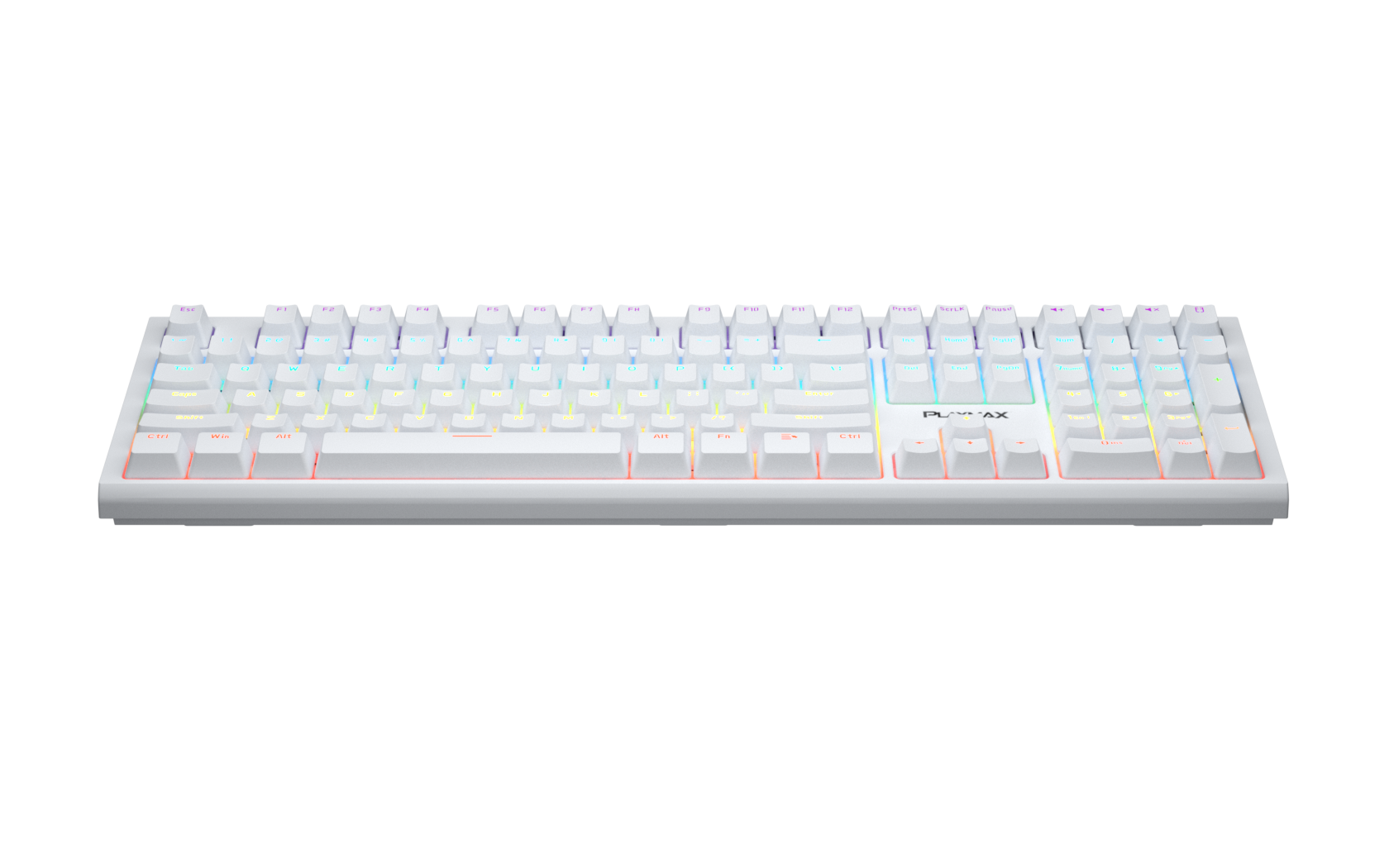 Playmax PRO White Mechanical Gaming Keyboard (Purple Blue key caps)