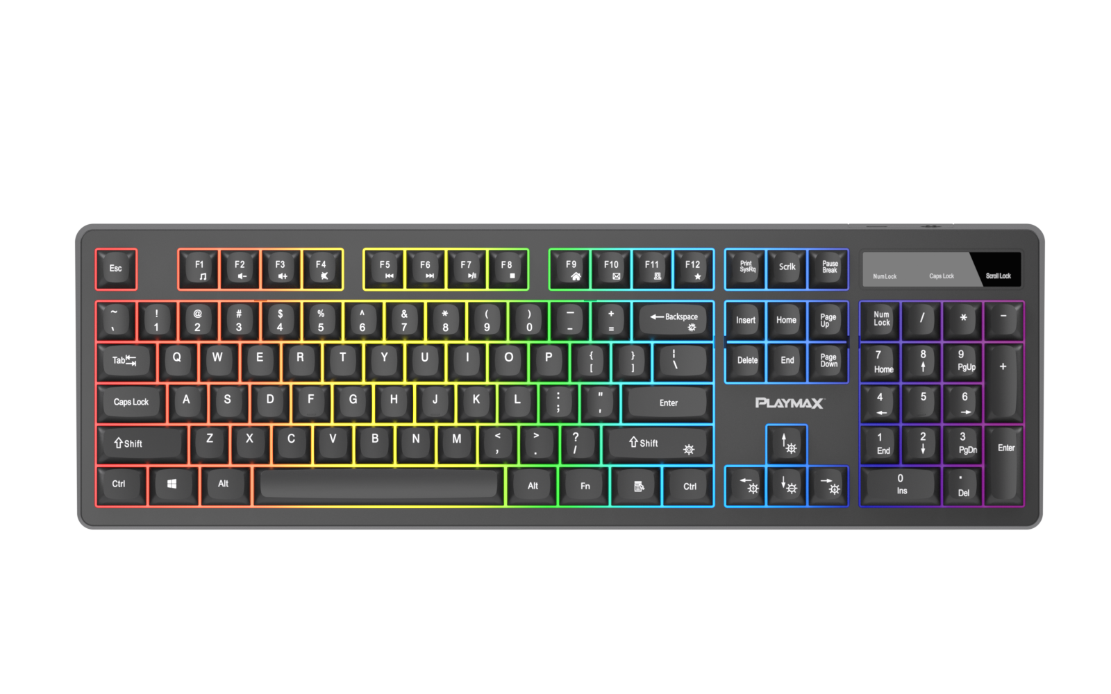 Playmax Black RGB Membrane Gaming Keyboard
