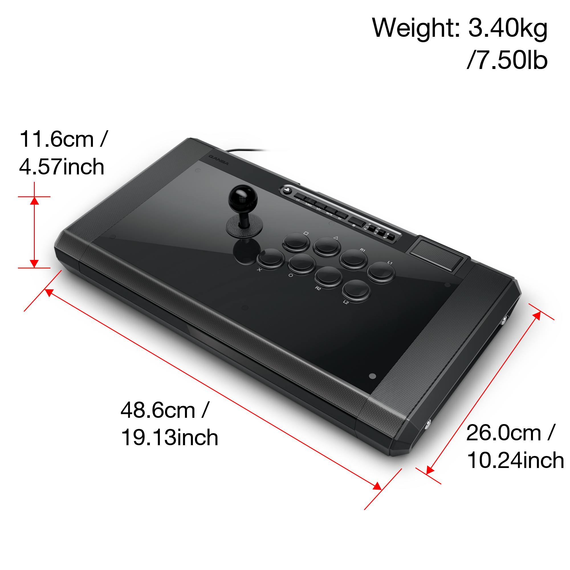 Qanba Obsidian 2 Wired Fight Stick for PS5/4 and PC