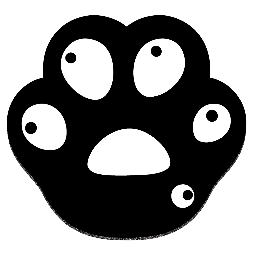 Playmax Paw Print Mouse Mat- Black