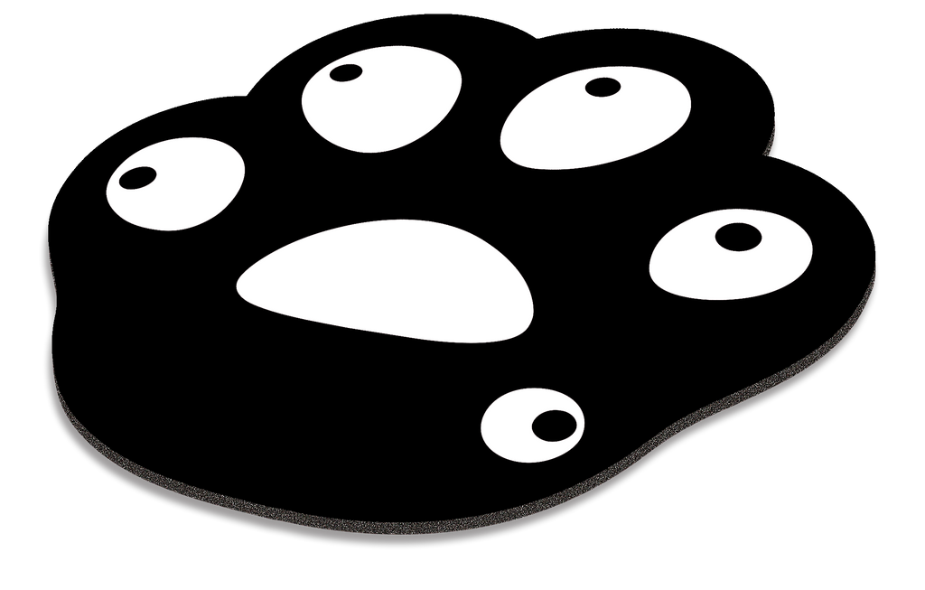 Playmax Paw Print Mouse Mat- Black
