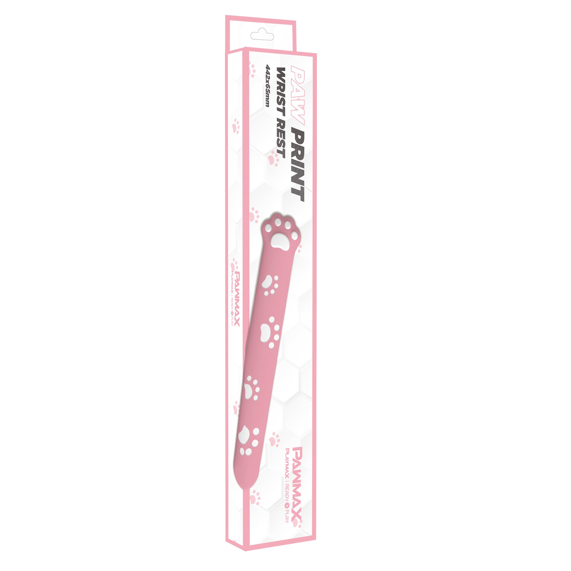 Playmax Paw Print Wrist Rest- Pink and White