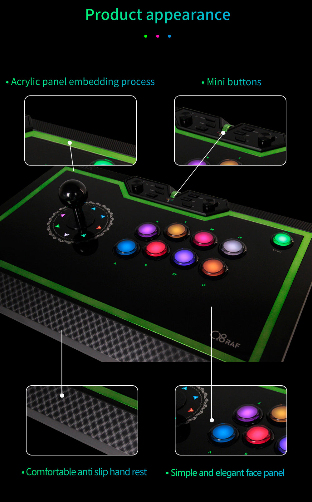 Qanba Q8-GR PC Arcade Stick (Fighting Stick)