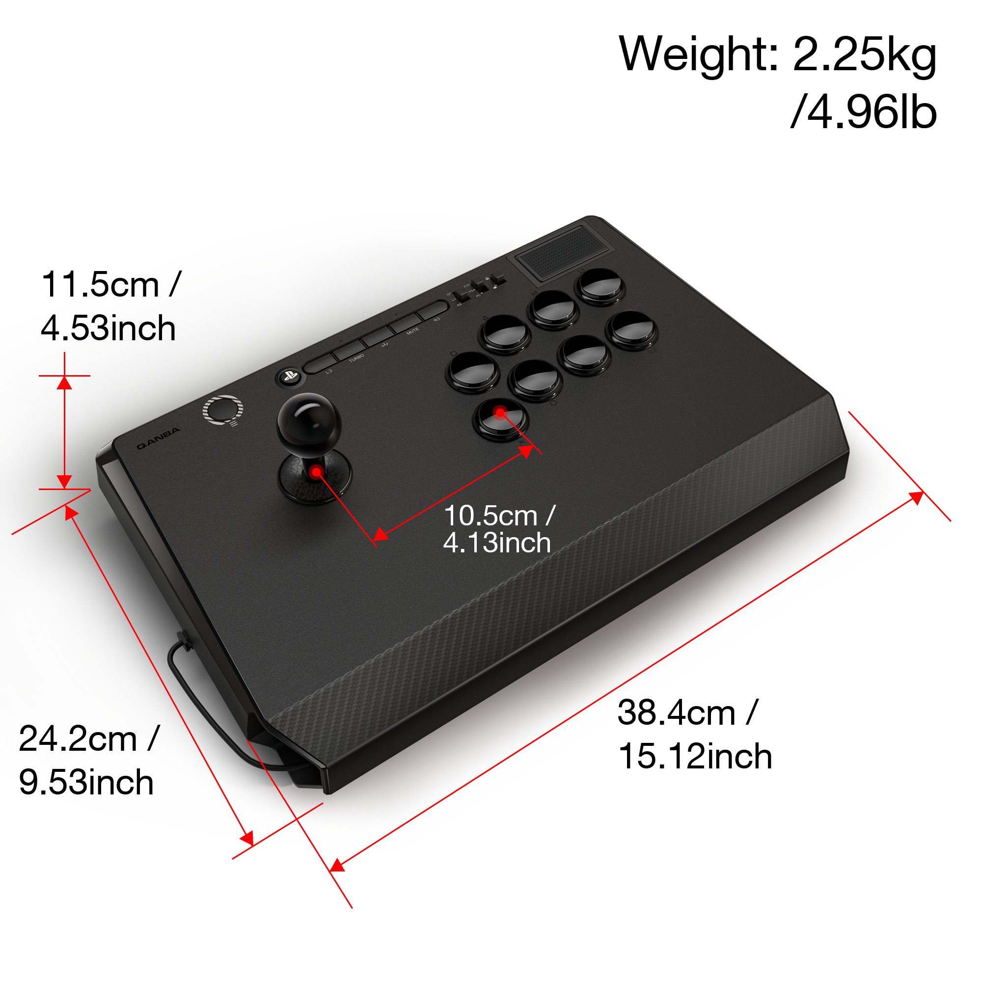 Qanba Titan Wired Fight Stick for PS5/4 and PC