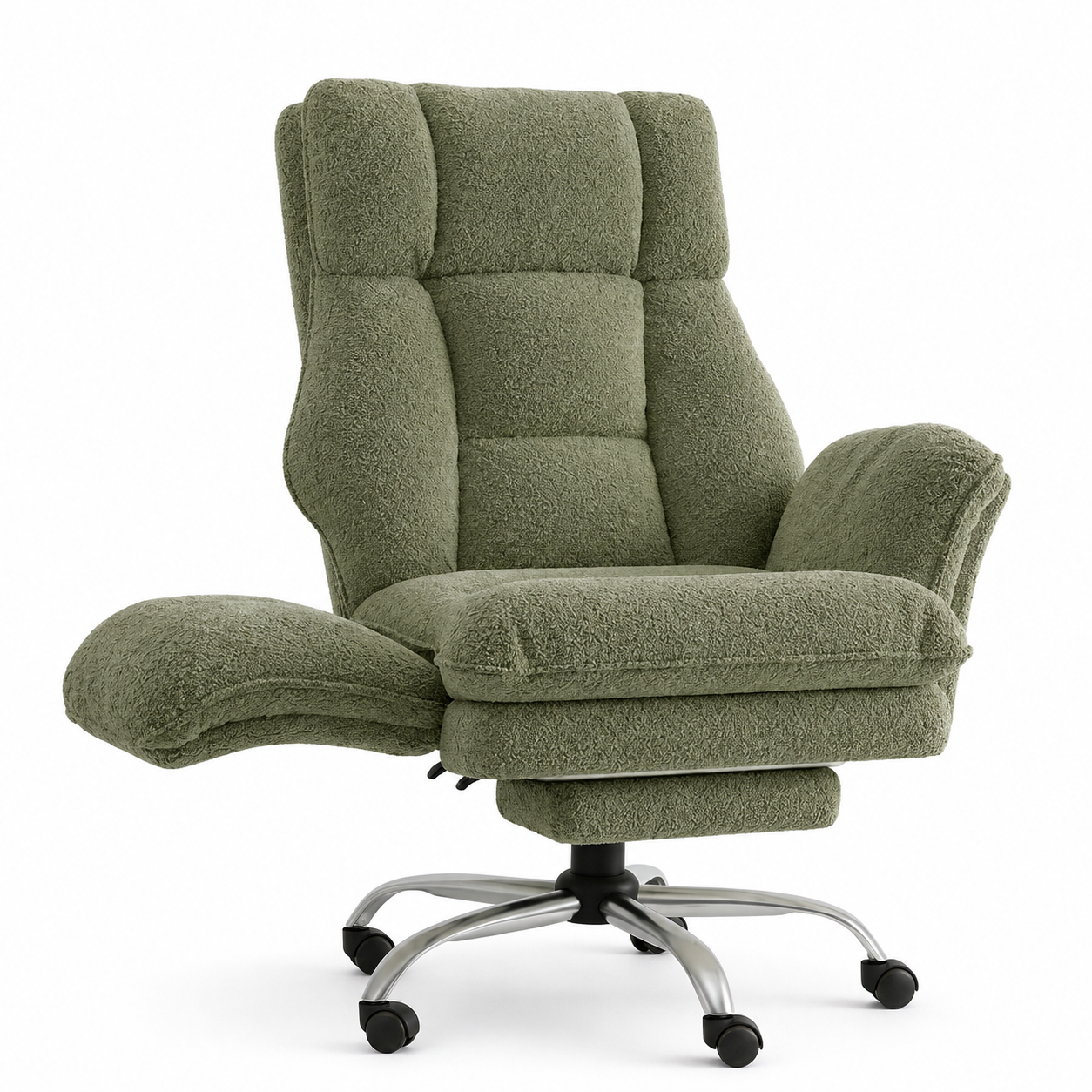Playmax Studio Cloud Gaming Chair Cross leg Teddy Sage Green
