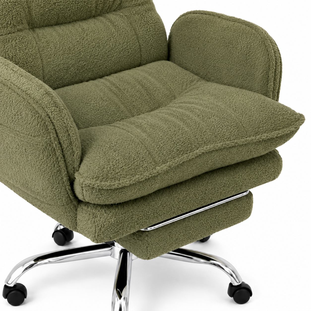 Playmax Studio Cloud Gaming Chair Cross leg Teddy Sage Green