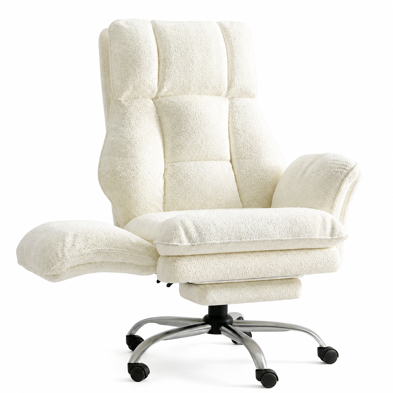 Playmax Studio Cloud Gaming Chair Cross leg Teddy White