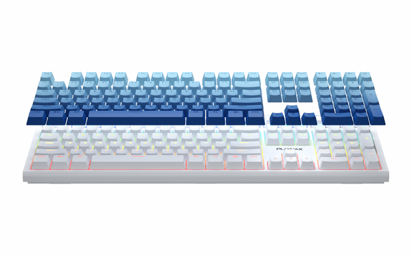 Playmax PRO White Mechanical Gaming Keyboard (Purple Blue key caps)