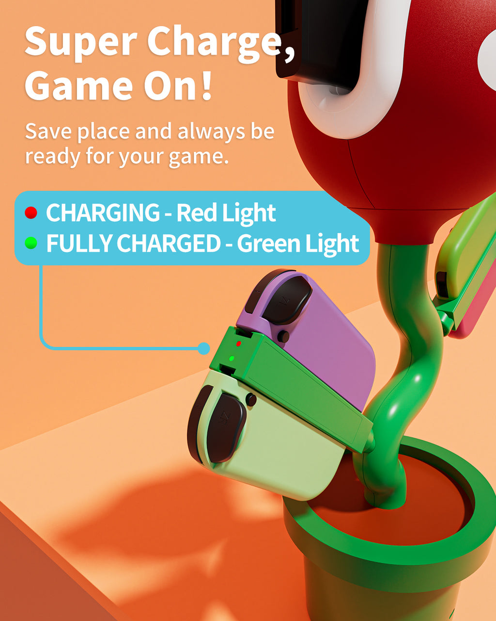 POWKONG Piranha Plant Dock for Switch and Switch OLED