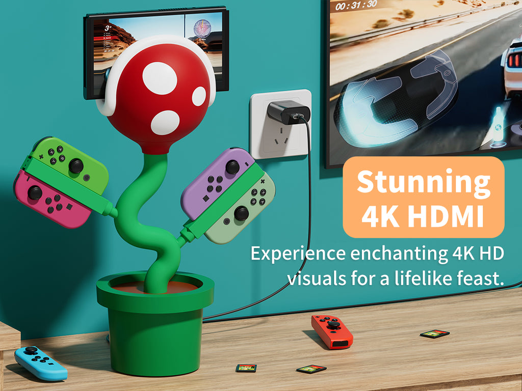 POWKONG Piranha Plant Dock for Switch and Switch OLED