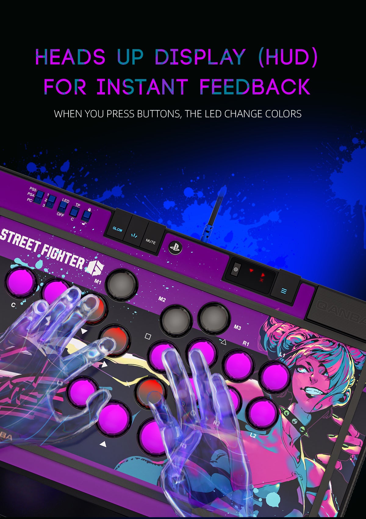 Qanba Sapphire Arcade Controller Street Fighter Juri PS5/PS4/PC